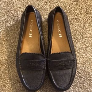 Extremely comfyblack leather coach loafers